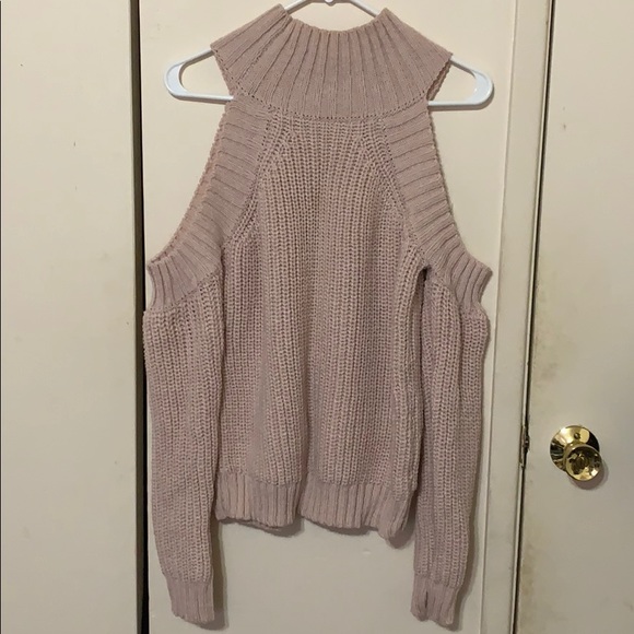 Pink Turtleneck Open Shoulder Knit size S - Picture 2 of 2